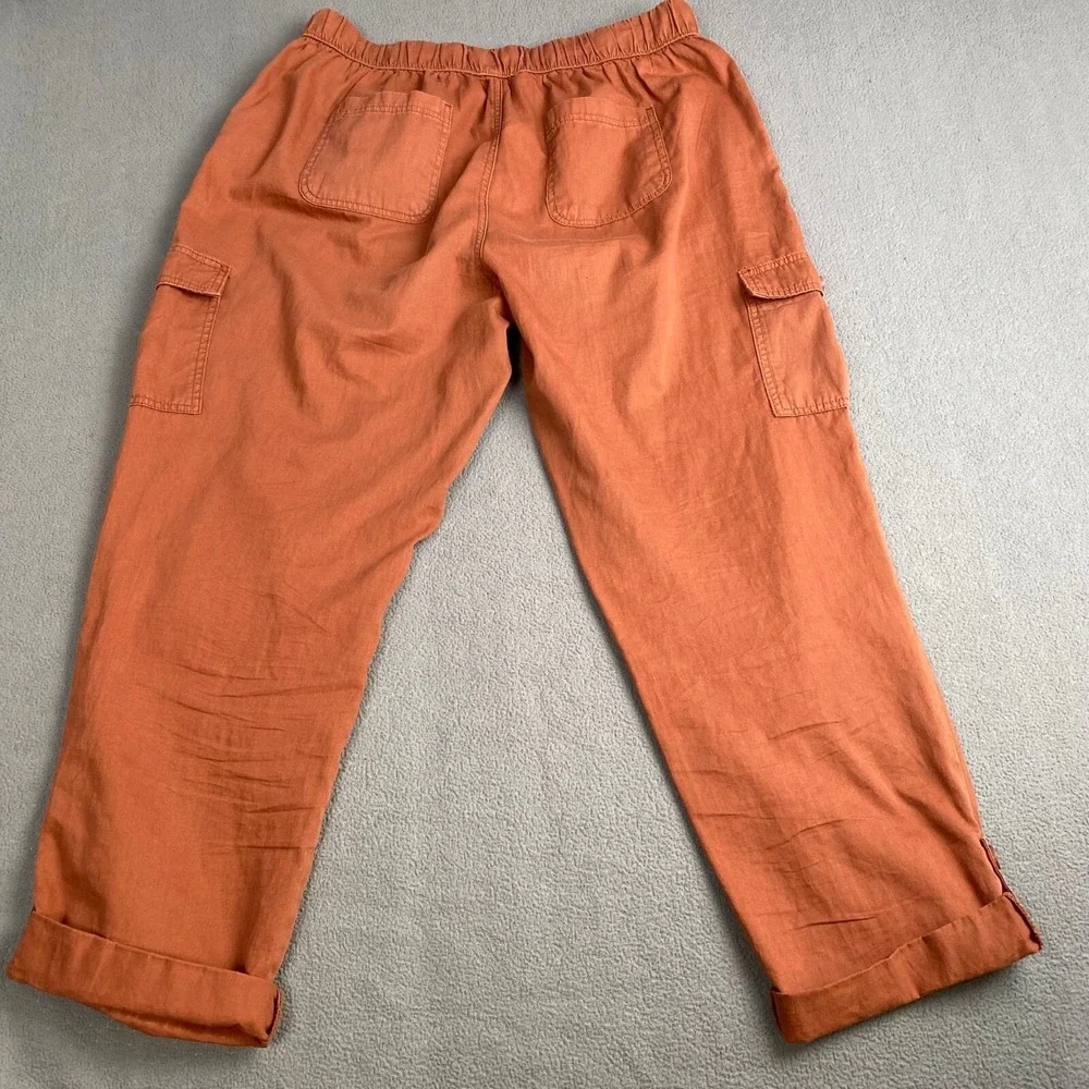 TRUTH+THEORY Women's Size XL Brick,Lightweight Cargo Cropped Pants,Elastic Waist